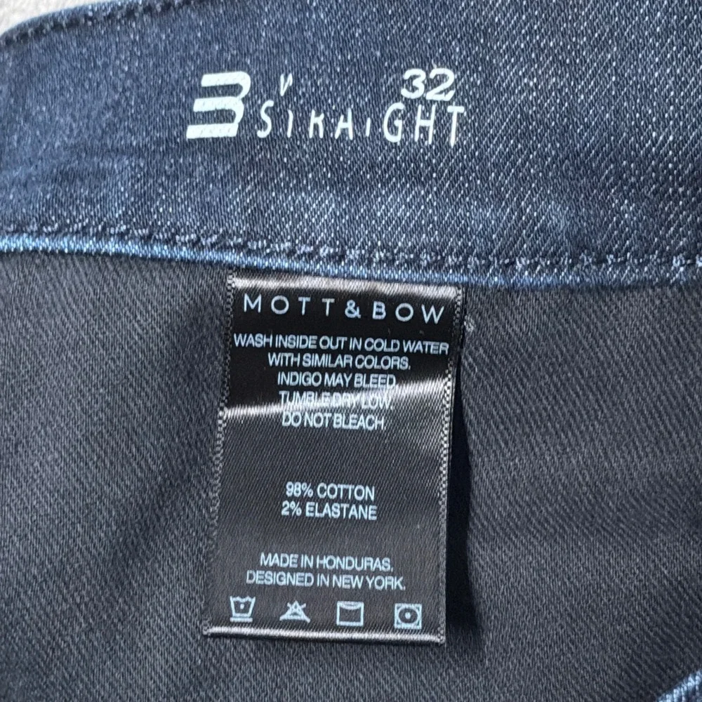 Mott & Bow Straight Crosby Jeans Mens 29x32 Dark Blue Stretch Denim Casual